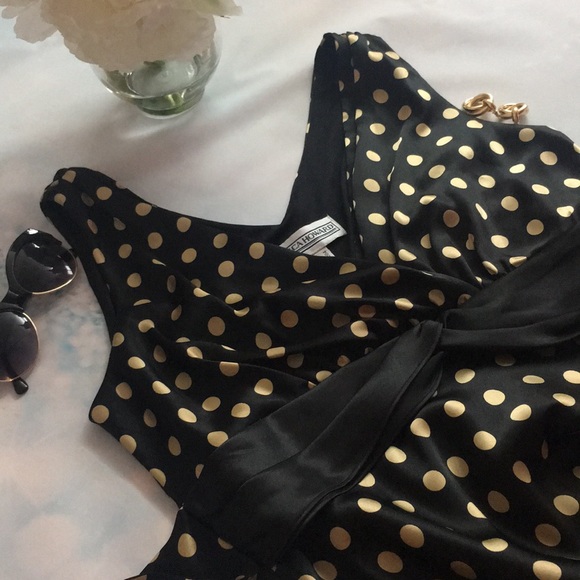 Jessica Howard Black Gold Polka Dot Dress - Picture 7 of 8